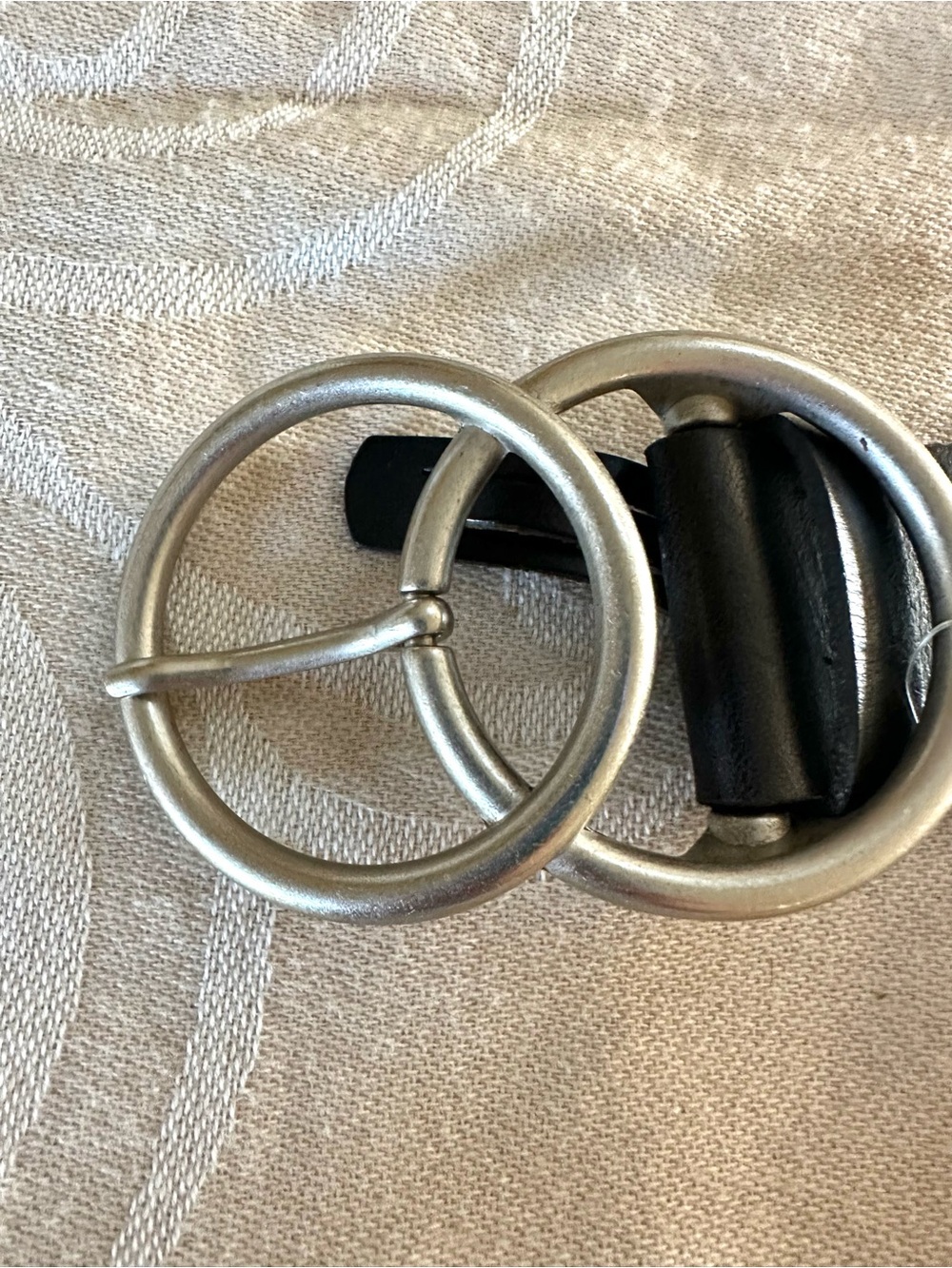 Urban Outfitters NWT Dark Brown Genuine Leather Double Ring Belt Size L 1.5” W - Picture 2 of 12